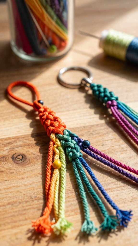colorful macram keychain tutorial