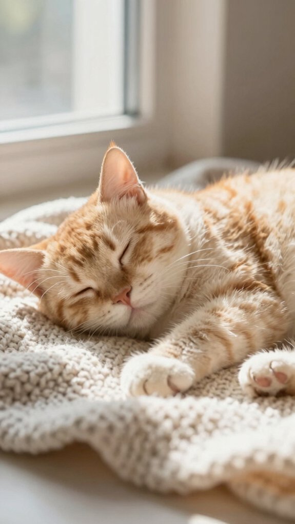 cozy curled sleeping kitten