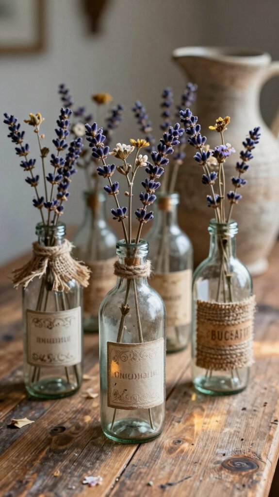 cozy farmhouse glass bottles