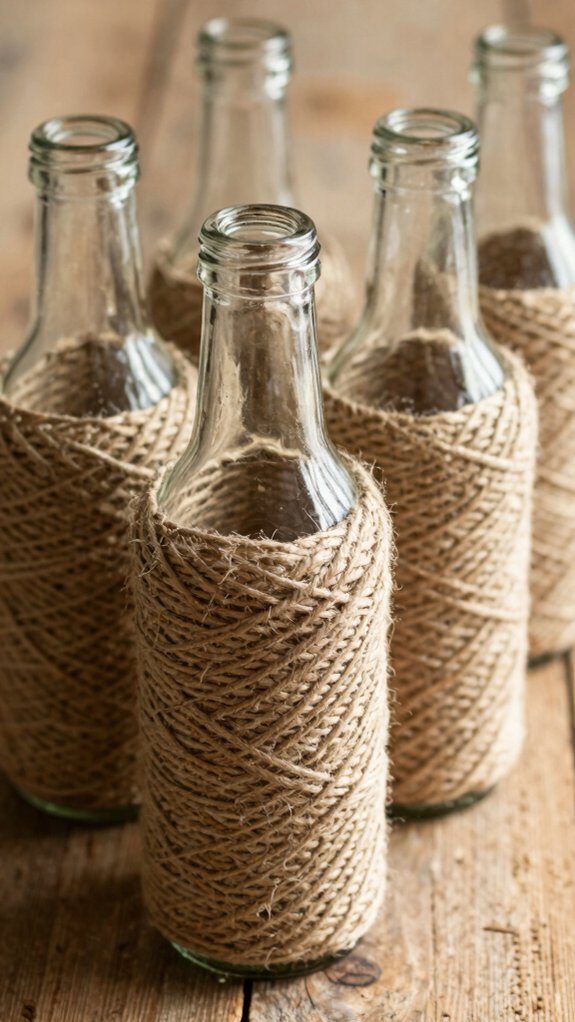 cozy twine wrapped bottles