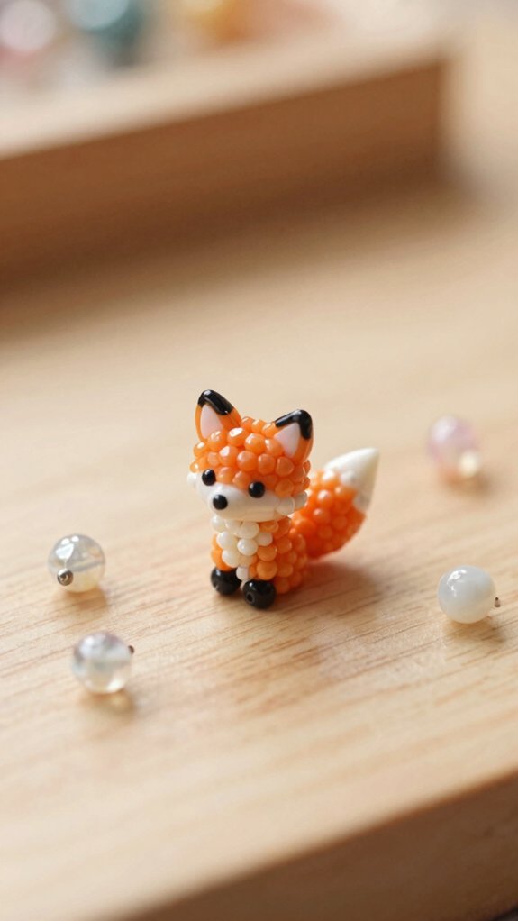 crisp cute fox charm beadwork