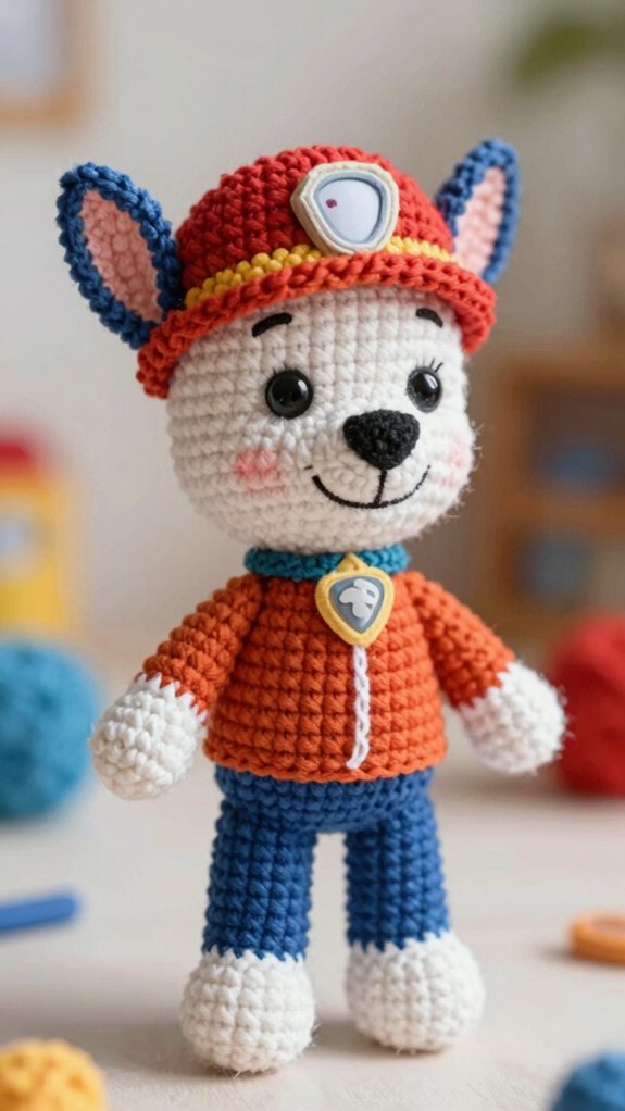crochet rubble amigurumi buddy