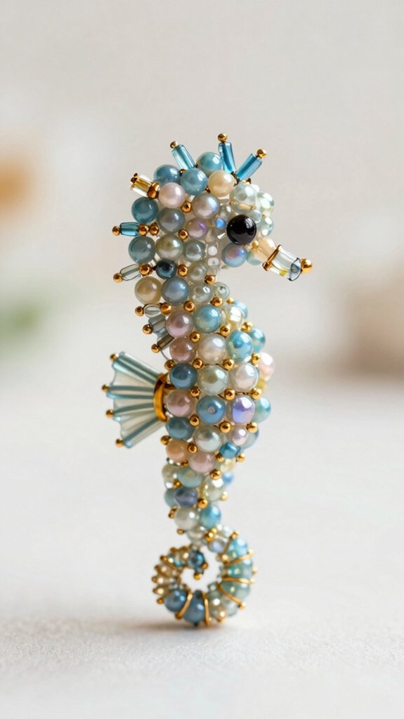 curved body beadwork charm