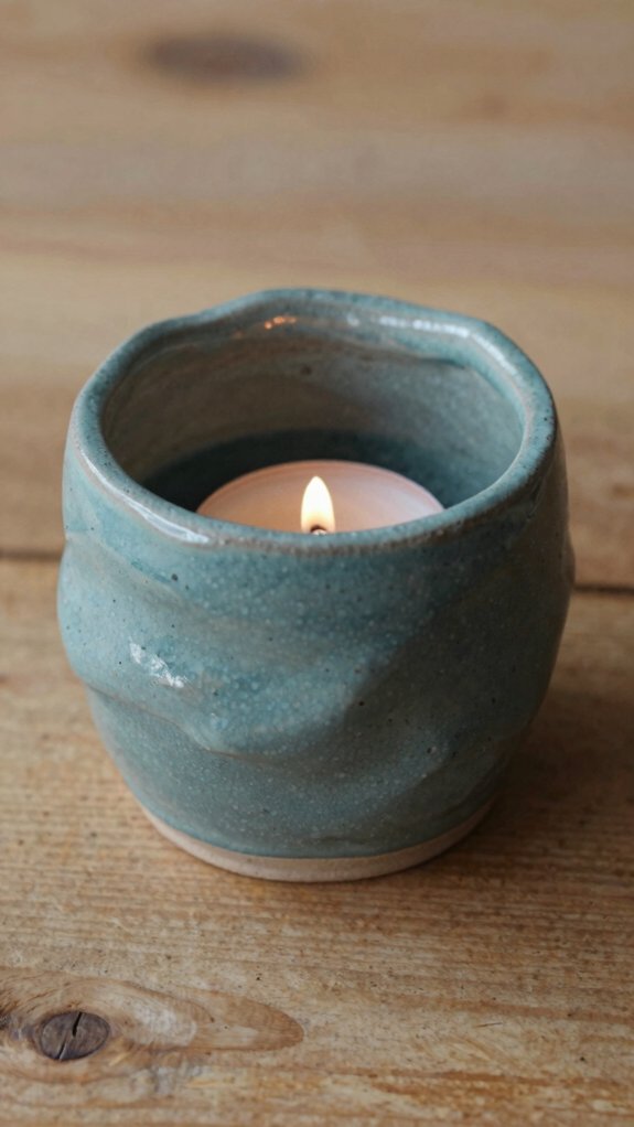 curved clay tealight shelter