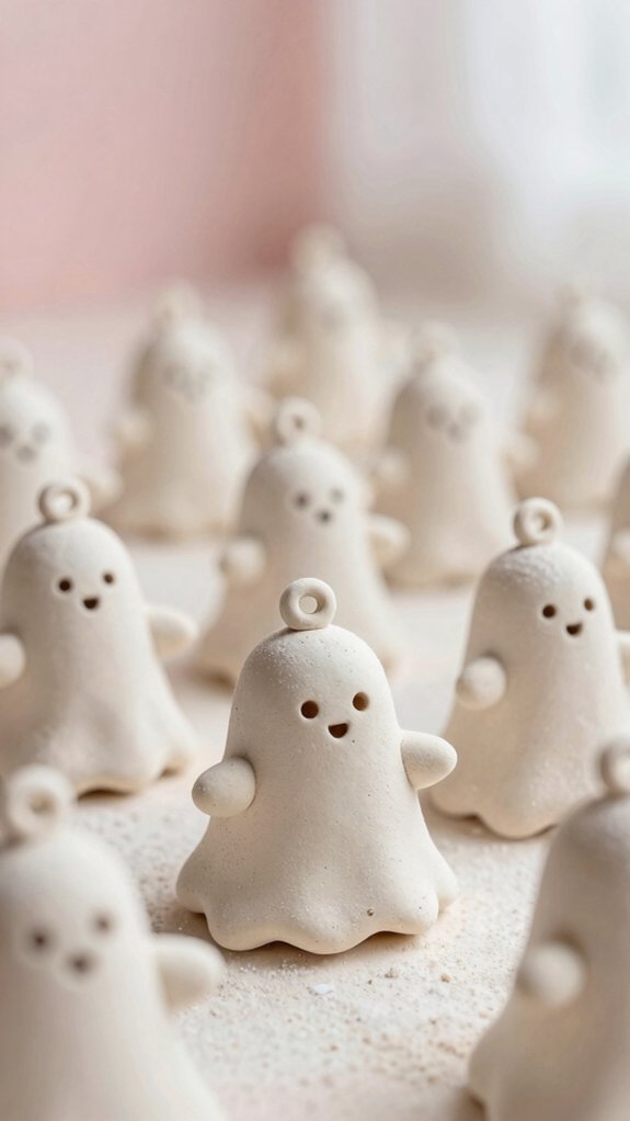 cute air dry clay ghost charms