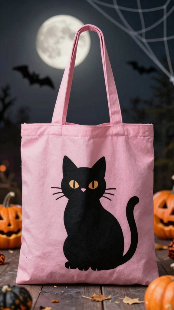 cute halloween black cat tote