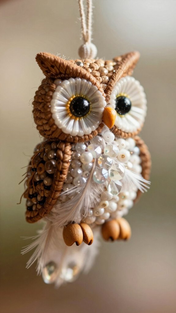 cute owl bead ornament