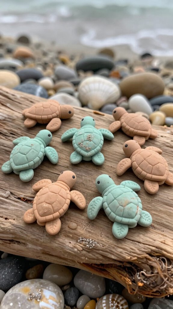 diy air dry clay sea turtles