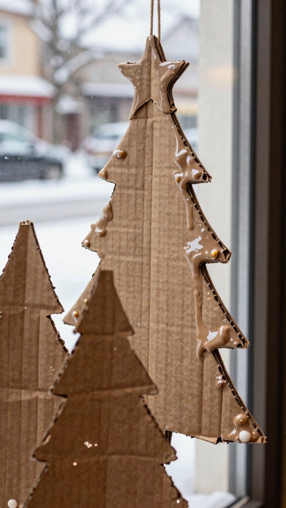 diy cardboard snowflake window charm