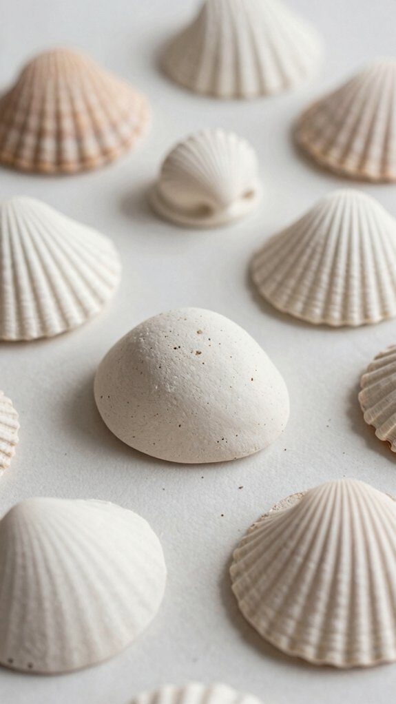 diy seashell wall tile grid