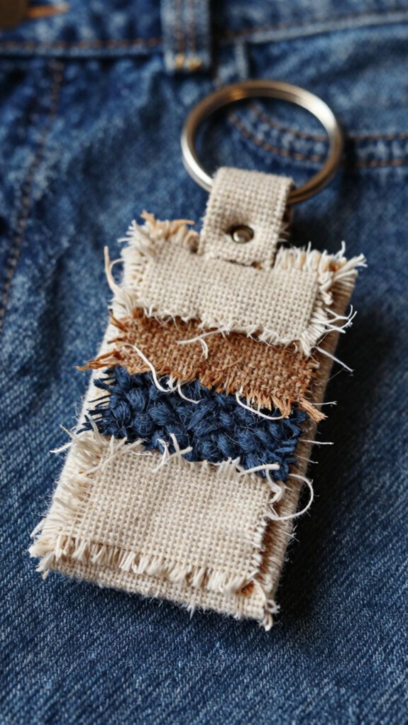 easy scrap fabric key fob