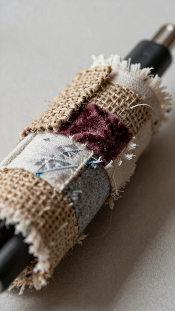 fabric scraps cable strain relief
