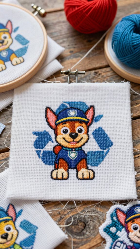 fun rocky recycling cross stitch