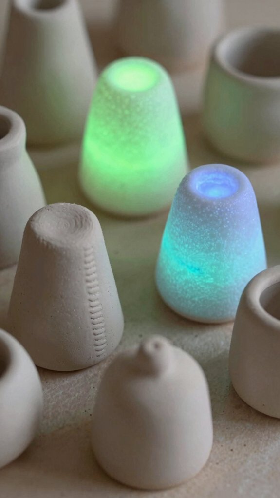 glow in the dark polymer clay sculptures