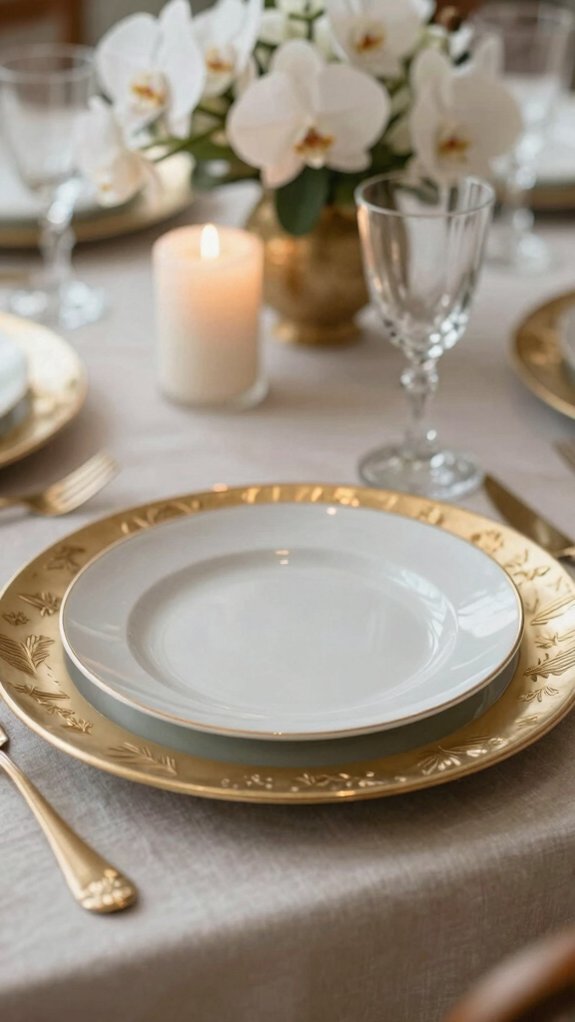 gold leaf luxe table accents