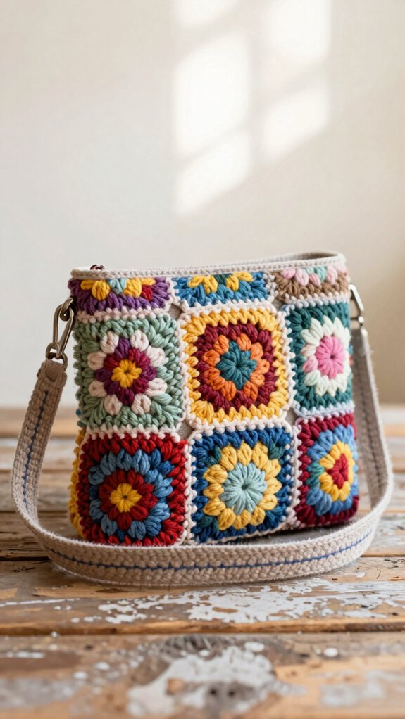 granny square crossbody bag strap