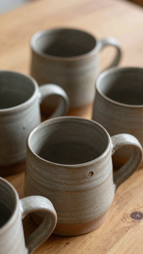 hand formed c handle mug