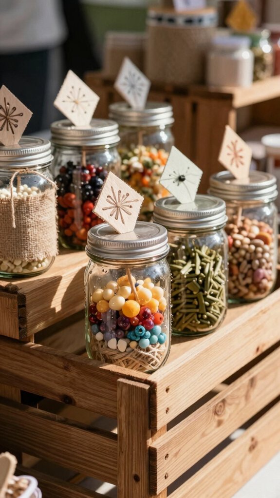handmade frosted mason jar luminaries