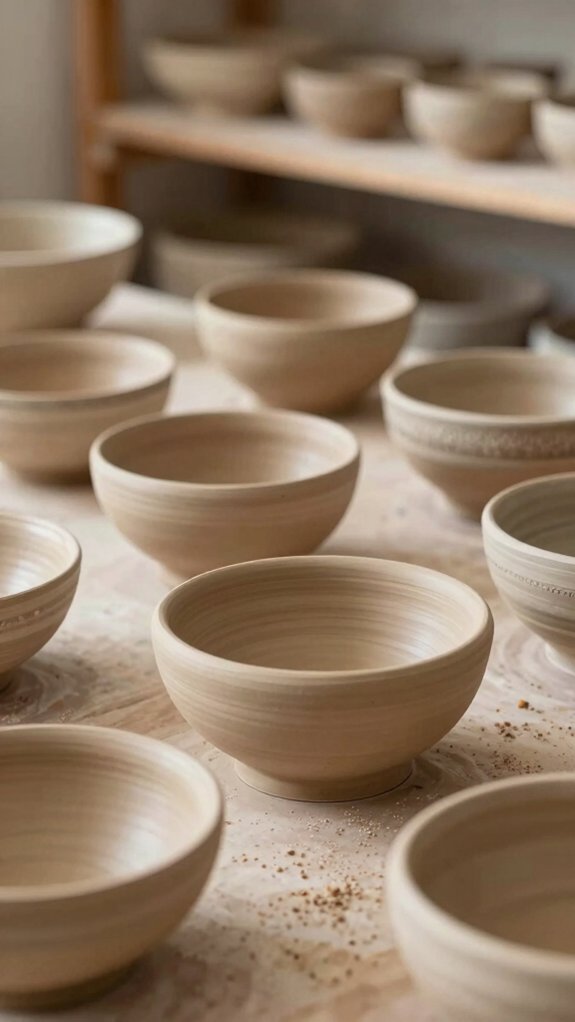 hands on slab and pinch bowls