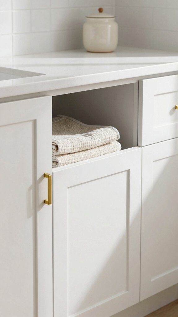 hidden laundry cabinet storage