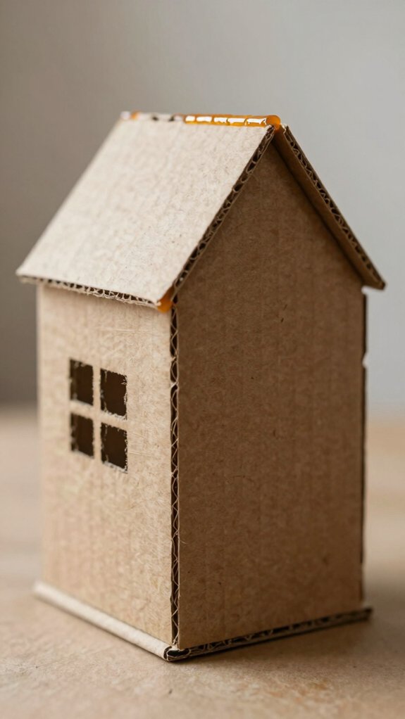 hot glue layered house bookends