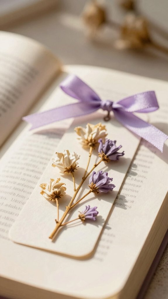 lavender ribbon bookmark craft