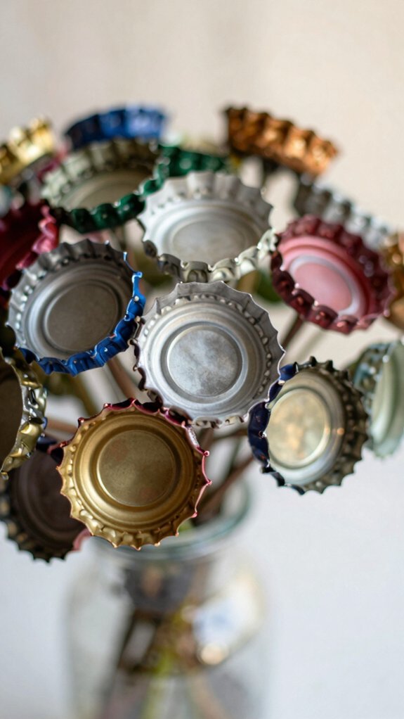 layered bottle cap flower craft