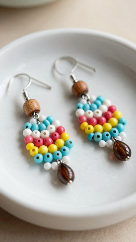 layered seed bead earrings patterns