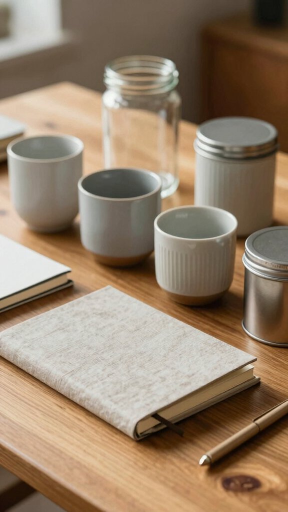matching desk supply containers