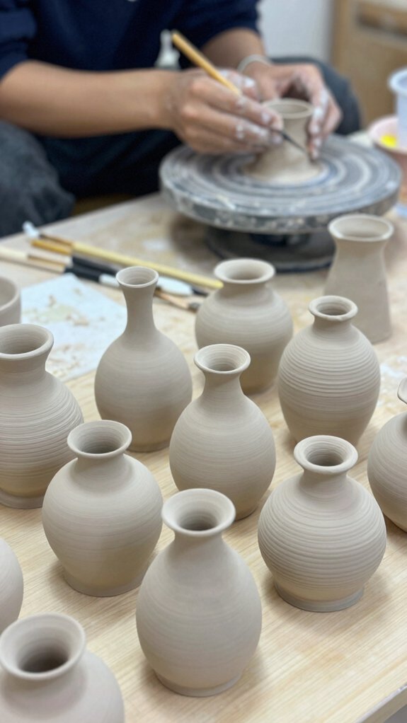mini glazed clay vases giftable