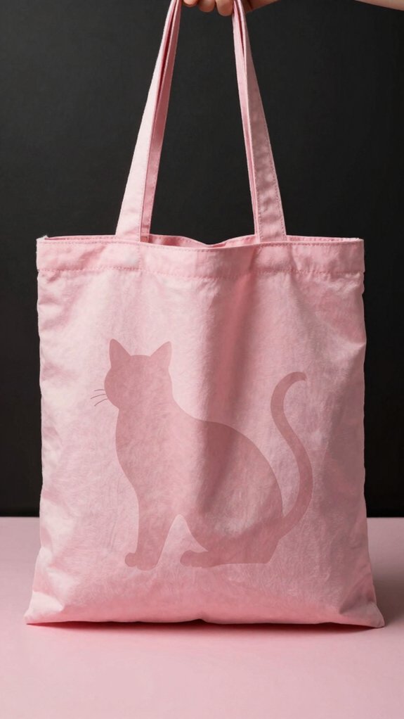 minimal black cat tote bag