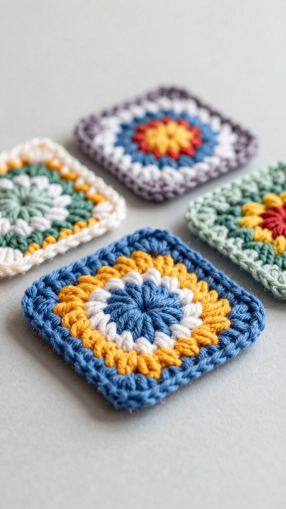 modern solid granny squares