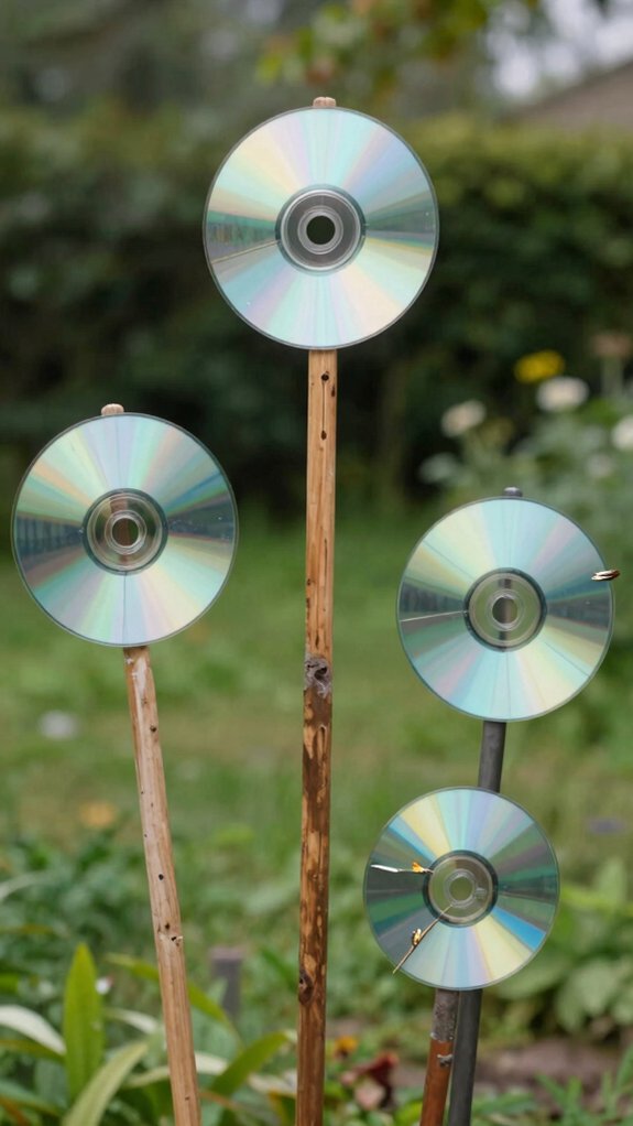 outdoor cd mosaic garden stakes