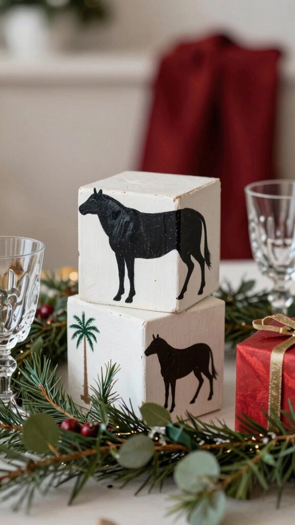 paint snowflake charger cube