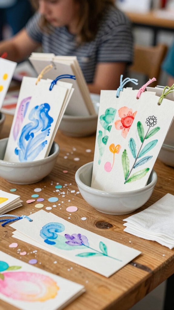 painted bookmarks for market day