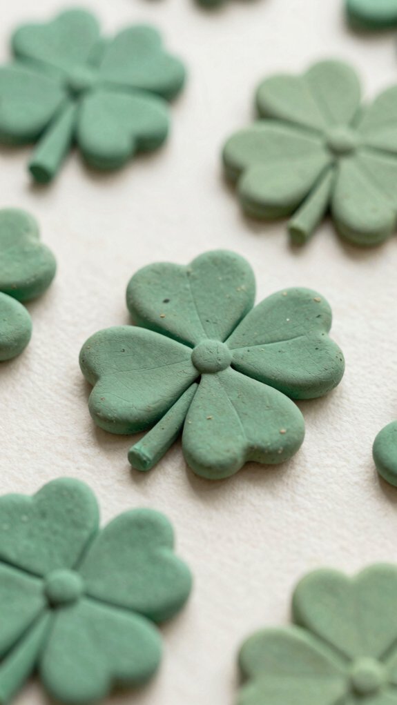 painted clay clover charm
