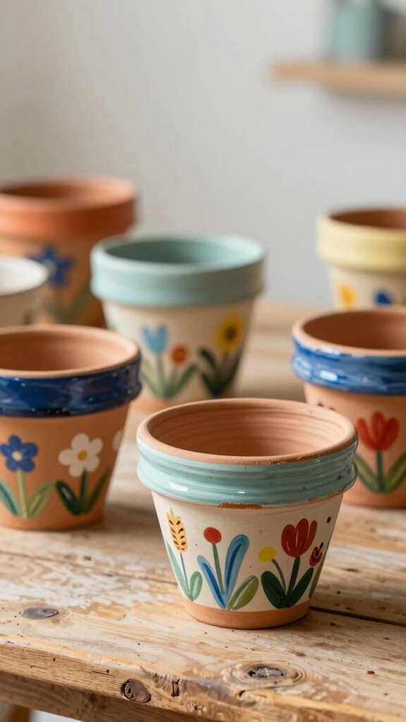painted terracotta flower pots