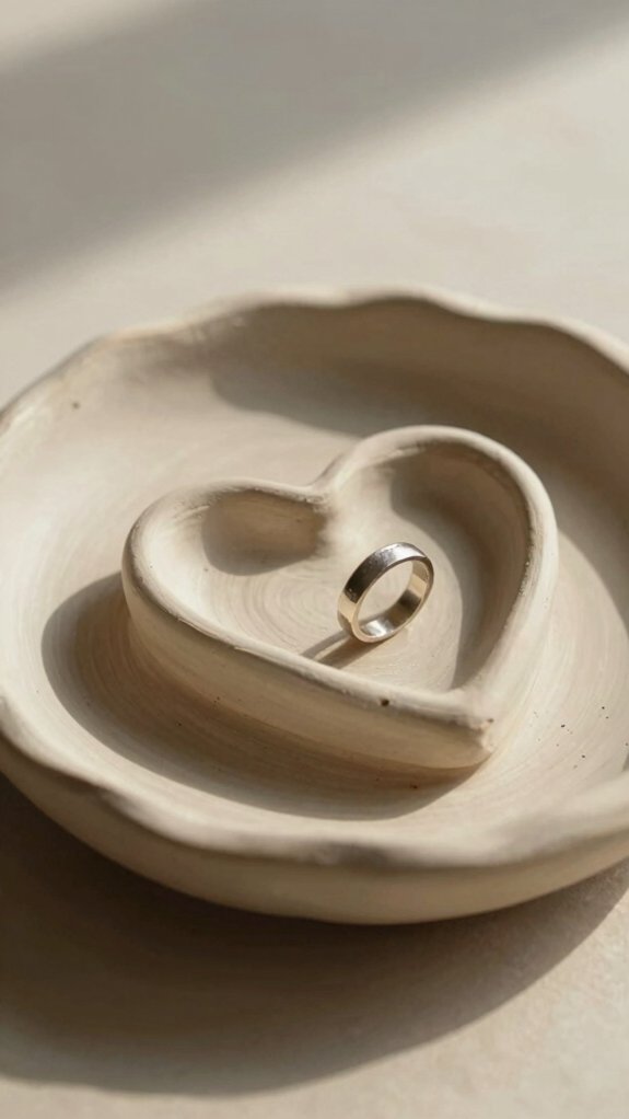 pastel heart ring dish
