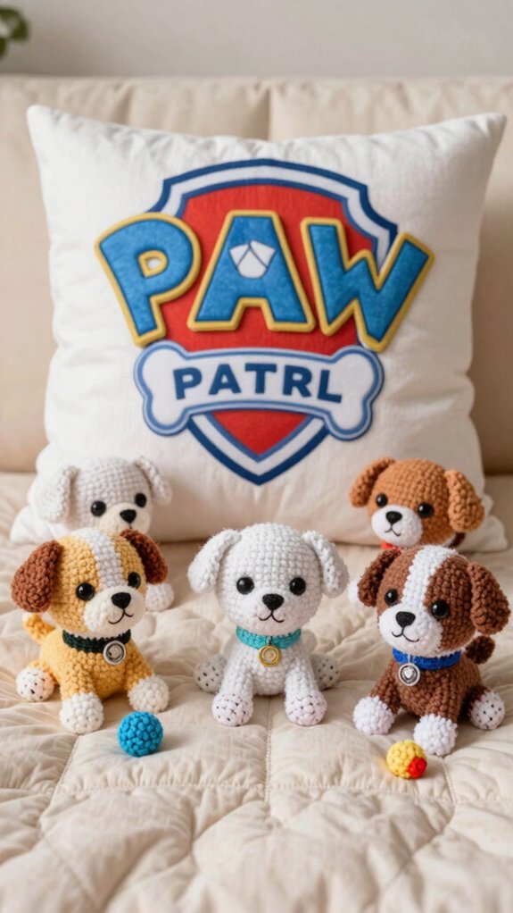 paw patrol logo pillow crochet