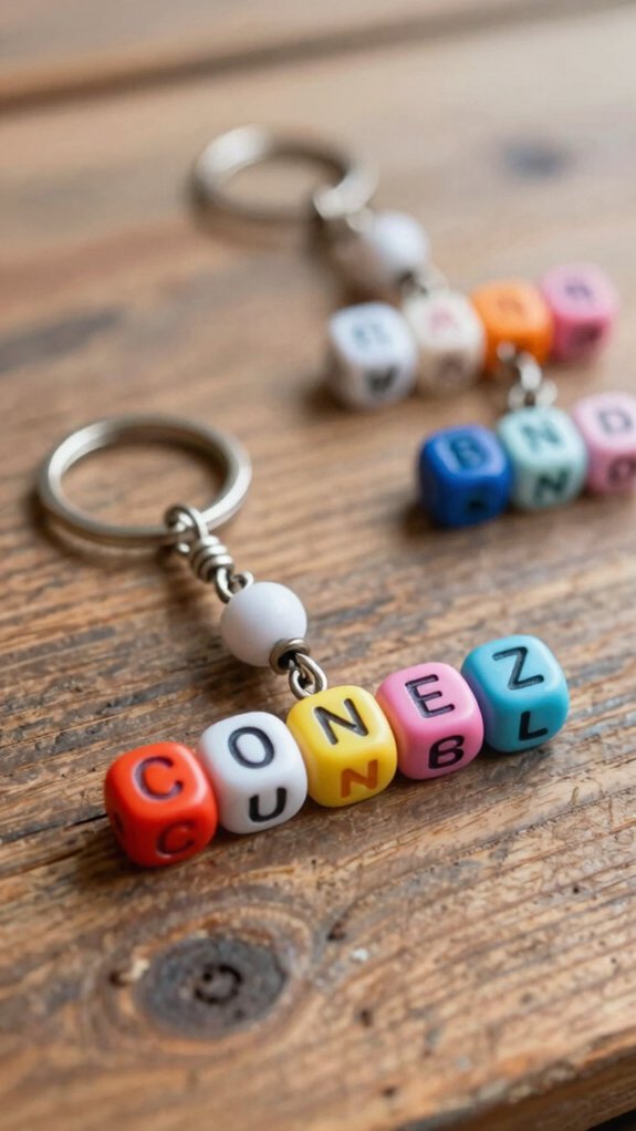 personalized beaded name keychains