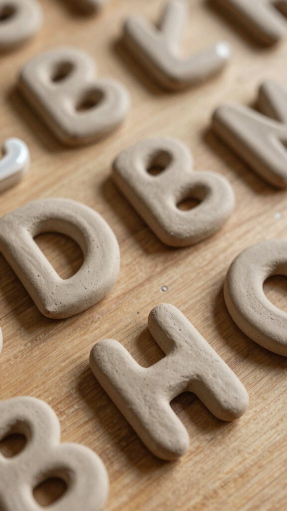 personalized initial air dry charms