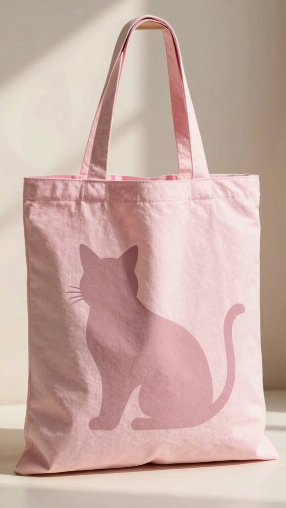 personalized initial cat tote