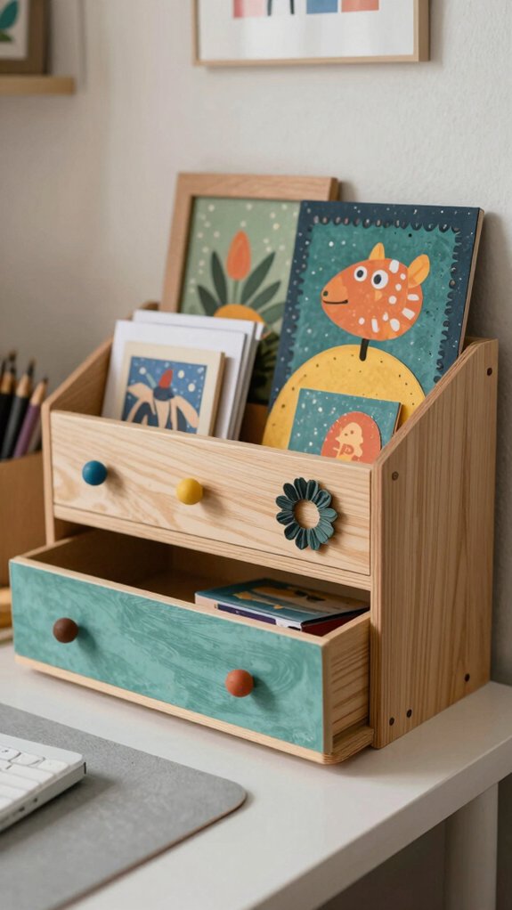 personalized mod podge desk organizer
