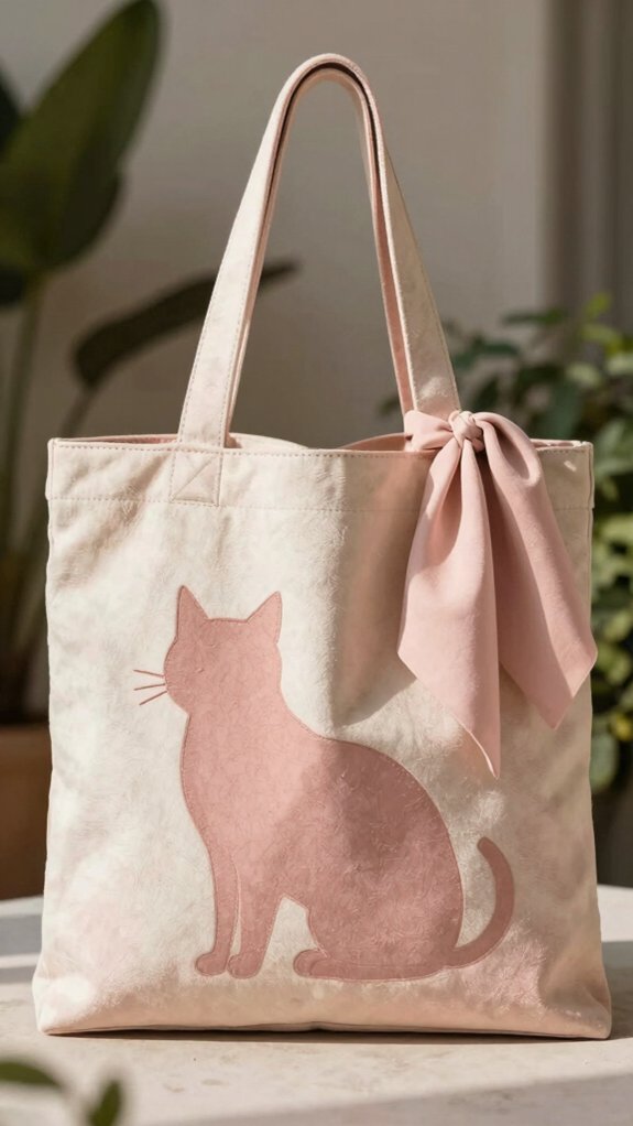 pink cat tote accessory mix