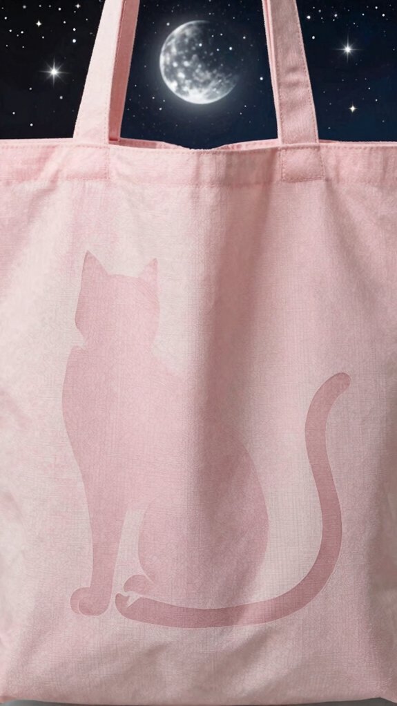 pink celestial cat tote