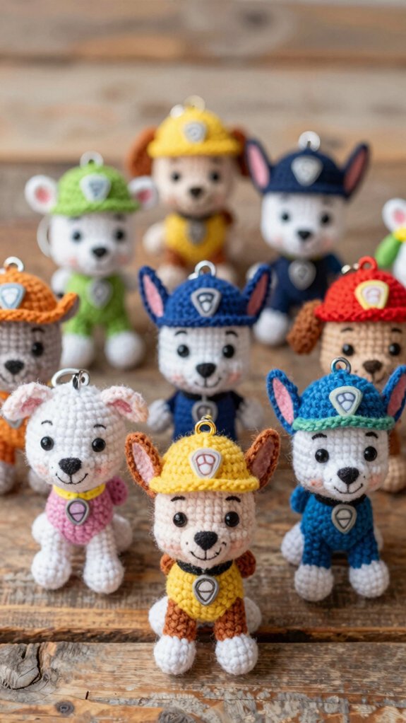 pocket size paw patrol keychain charms