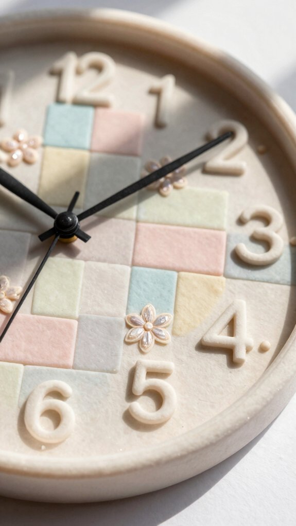 polymer clay flower clock base