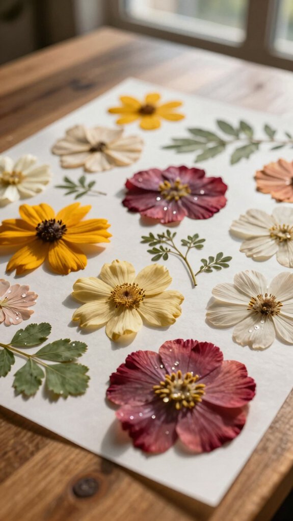 press petals into wall art