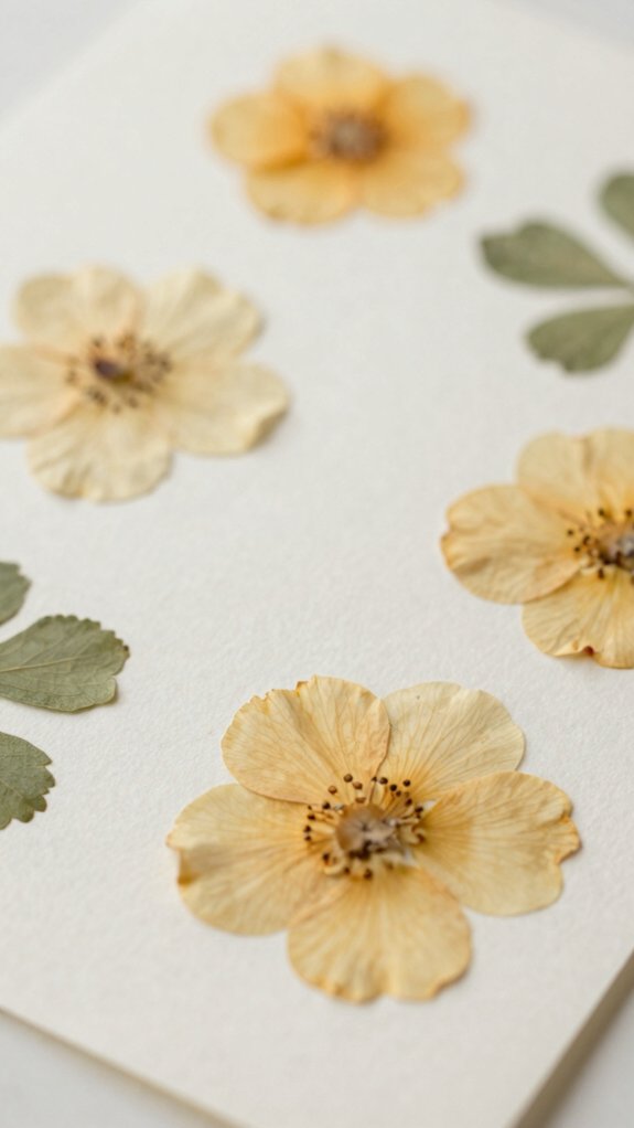 pressed flowers textured collage