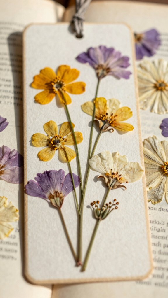 pressed wildflower bookmark craft